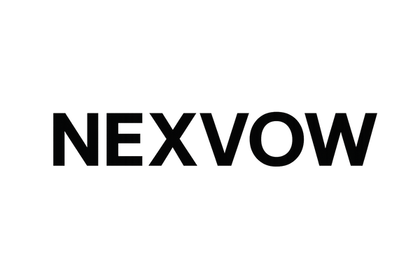 make a black text logo with clear background that says NEXVOW